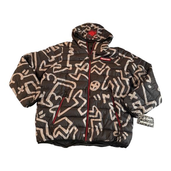Keith Haring x Members Only Reversible Puffer Jacket Size XL NWT - Picture 1 of 12